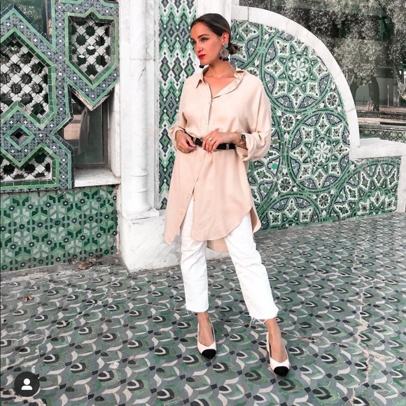 COPY - Zara NWT Stone Oversized Linen Shirt size medium - Picture 3 of 11